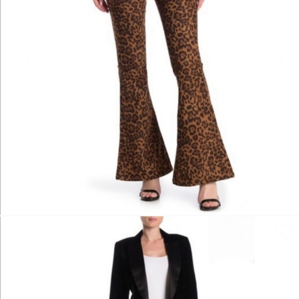 Blank NYC 27 Flare Leopard Soft Suede-like Pull on Pants, New.